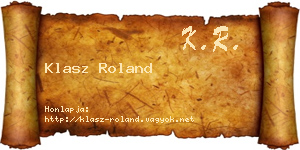 Klasz Roland névjegykártya